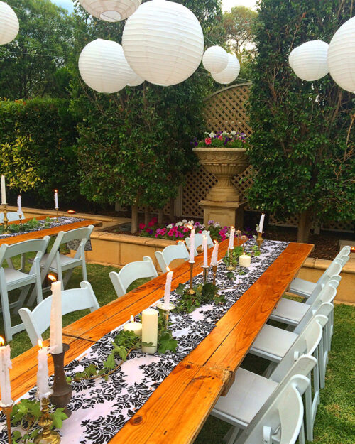 Timber Trestle Table hire in Adelaide