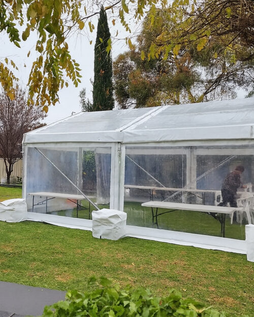 6mt Wide Clear Pavilion hire Adelaide